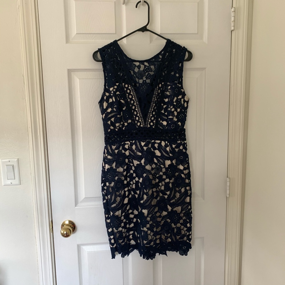 Navy lace dress
